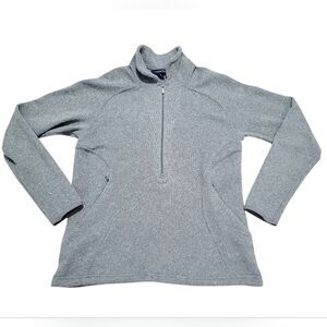 Lands’ End Women’s Gray Fleece Pullover 1/4 Zip Jacket Size Small 6–8